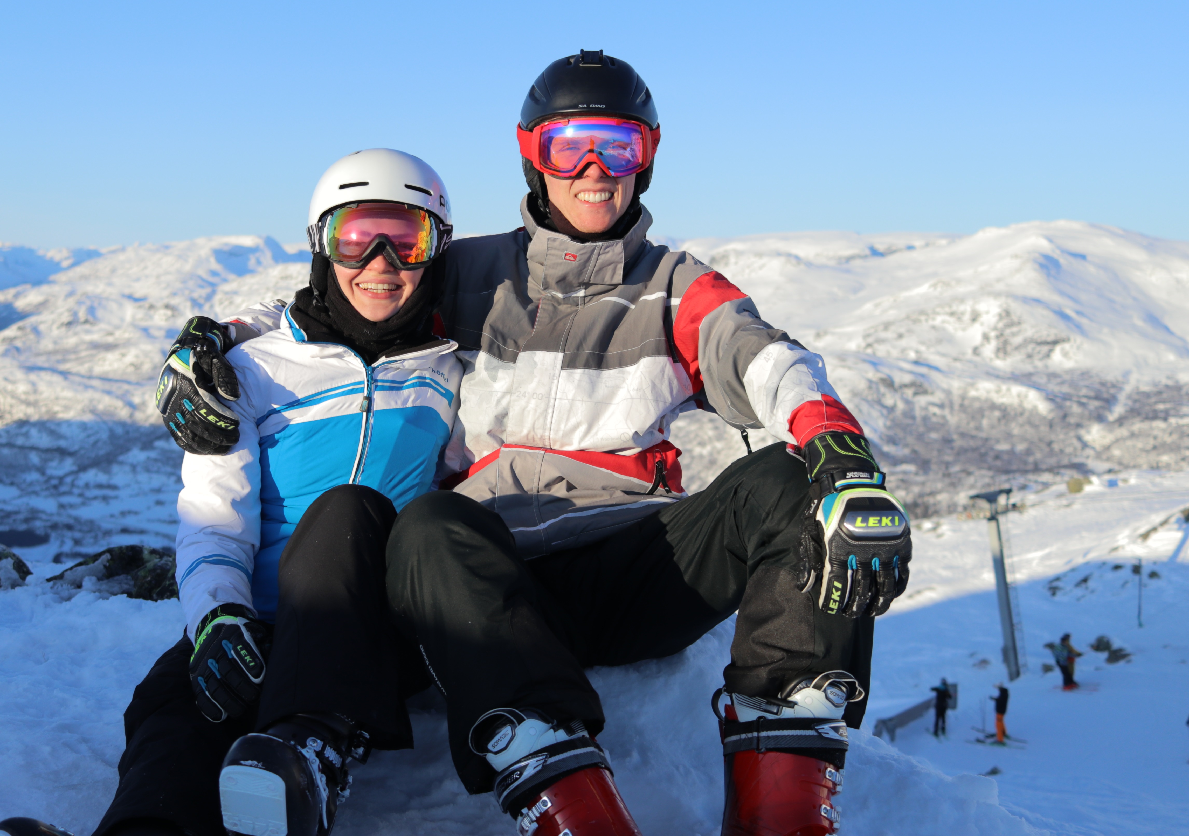 Skiing together